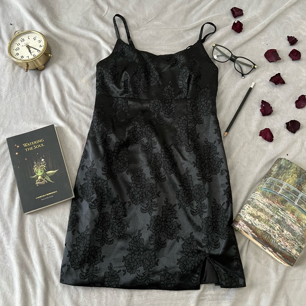 Black Slit Mini Dress